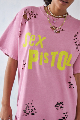 UO Distressed Sex Pistols Dad T Shirt Urban Outfitters UK