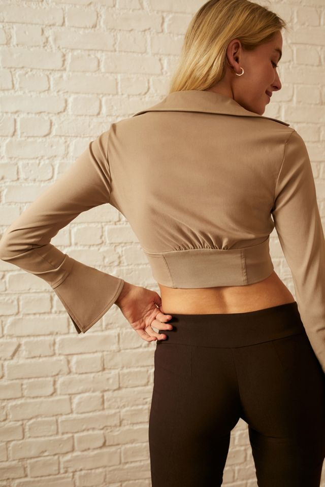 UO – Korsett-Oberteil in Stein aus Bengalin mit Glockenärmeln #3