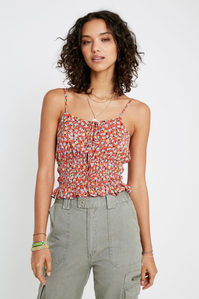 Tie Strap Floral Cami