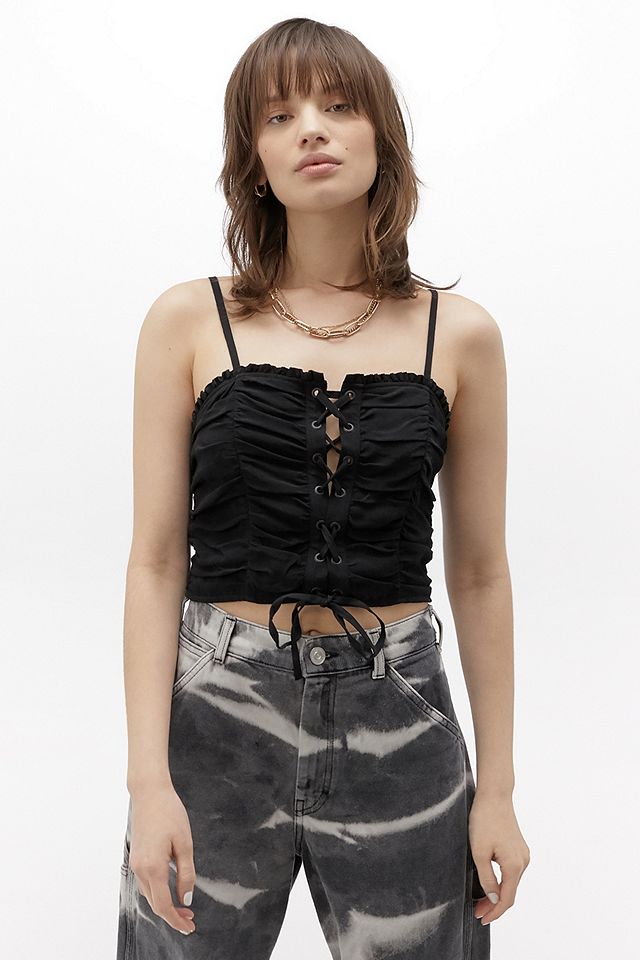 UO Joni Lace-Up Cami | Urban Outfitters UK