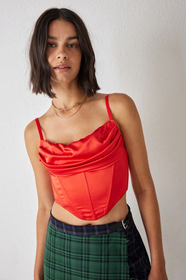 UO Lexi Satin Corset Top