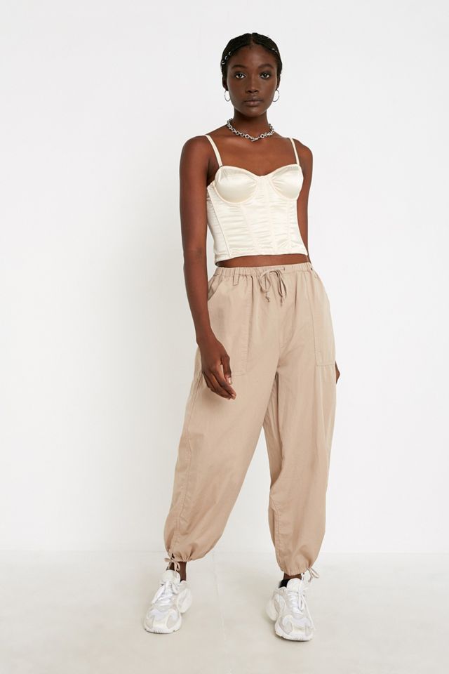 UO Ayla Bustier Cropped Cream Top #3