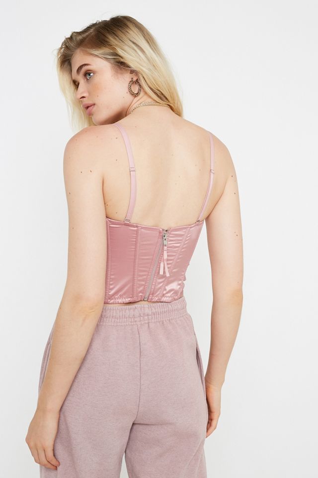 UO Ayla Corset Cropped Pink Top  #4