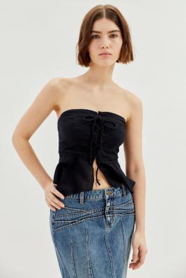 Urban Outfitters Uo Hollie Seamed Strapless Corset Top in Red