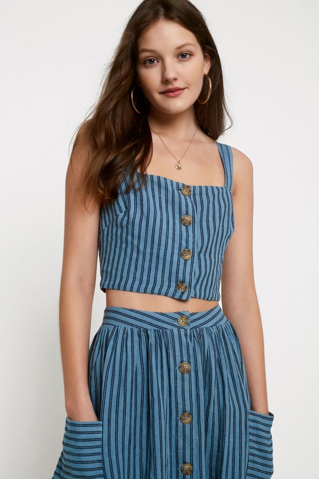UO Emilia Stripe Button Through Cami