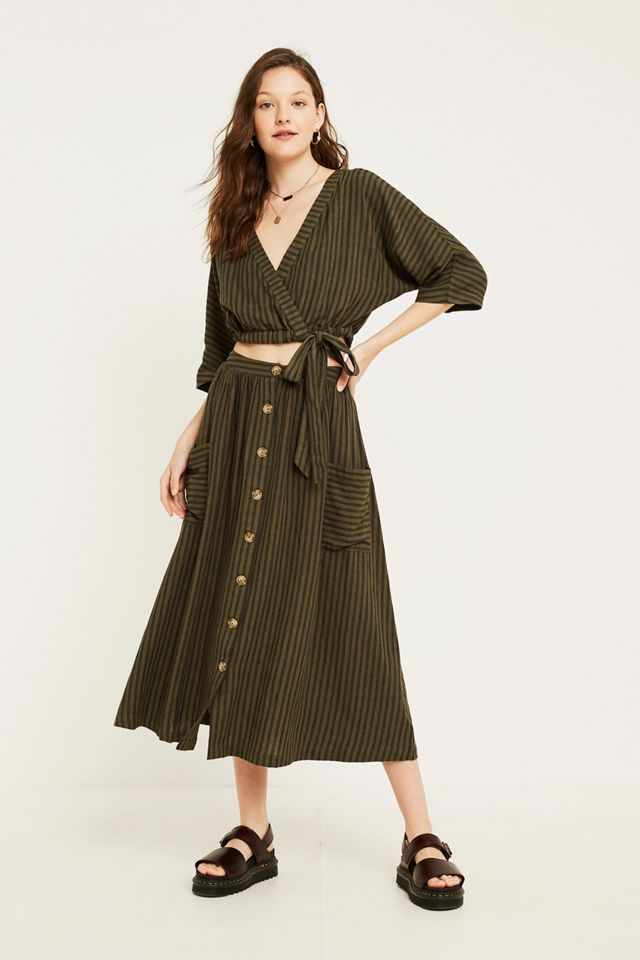 UO Kimmy Stripe Wrap Top ritagliato #2