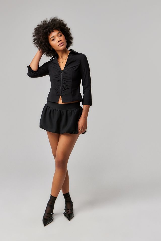 Silence + Noise Mila Ruched Bengaline Shirt #1