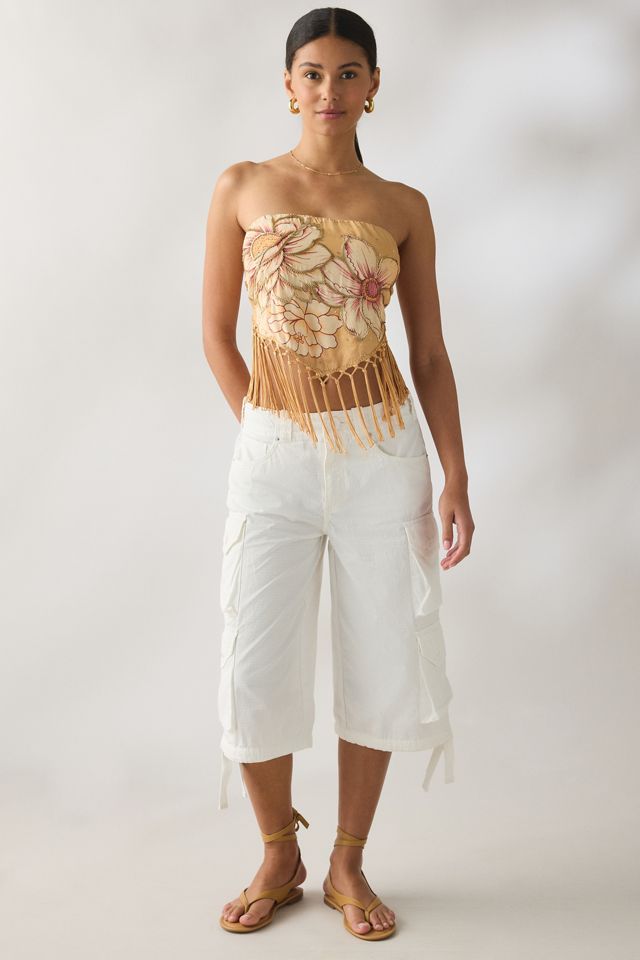 UO Verziertes In The Rain Schal Fransen Bandeau Top #2