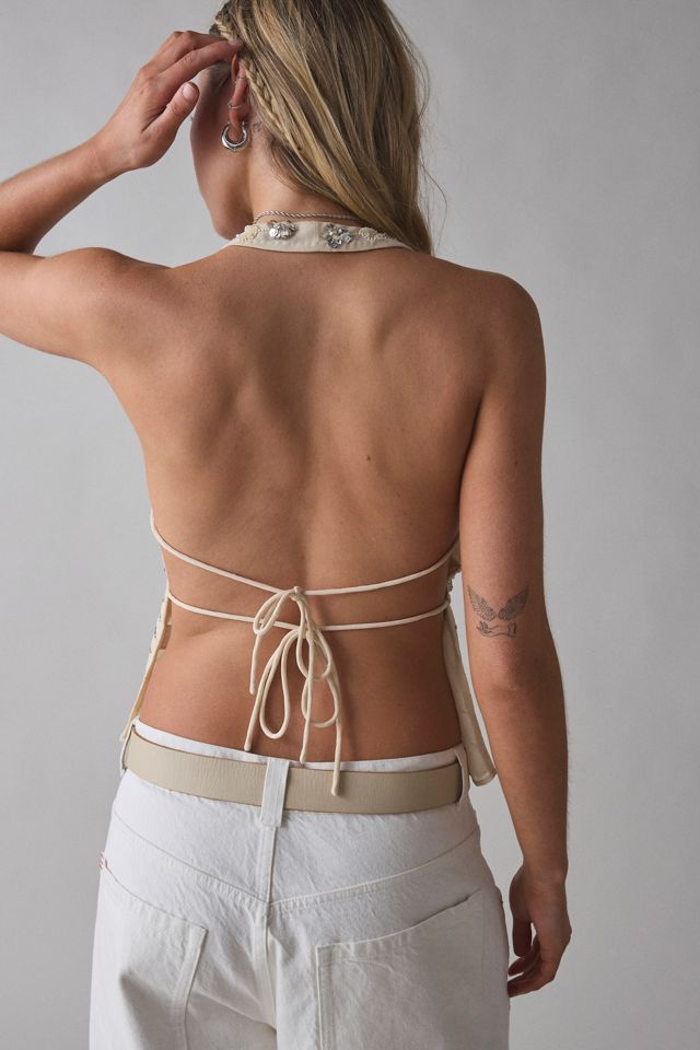 Top Halter Adornado con Camelia de UO #2