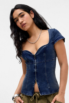 UO Blind Date Top - Indigo S at Urban Outfitters