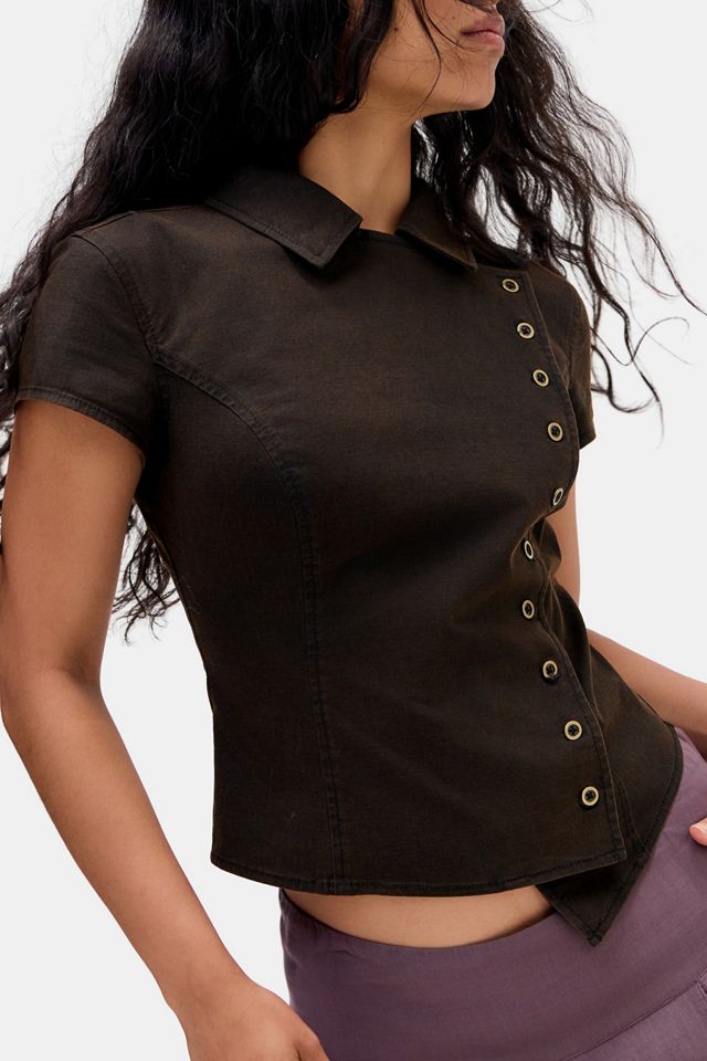 Silence + Noise Blake Military Button-Up Shirt #3