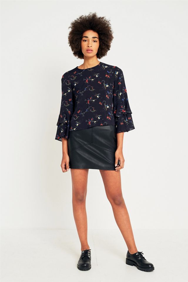 Pins & Needles Floral Ruffle Sleeve Top #1