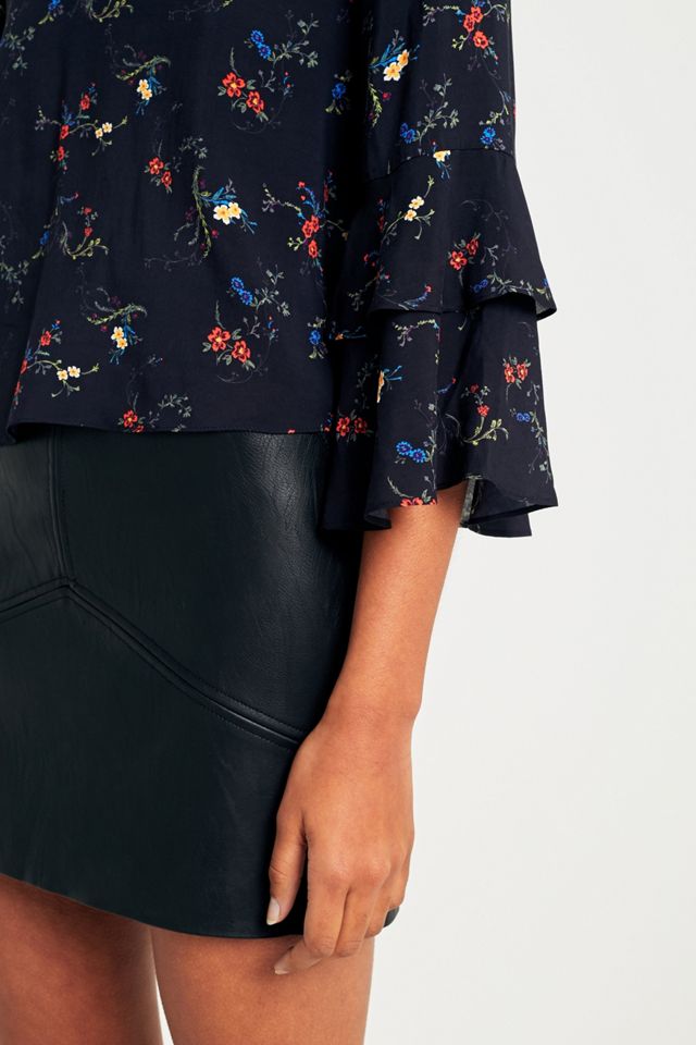 Pins & Needles Floral Ruffle Sleeve Top #5