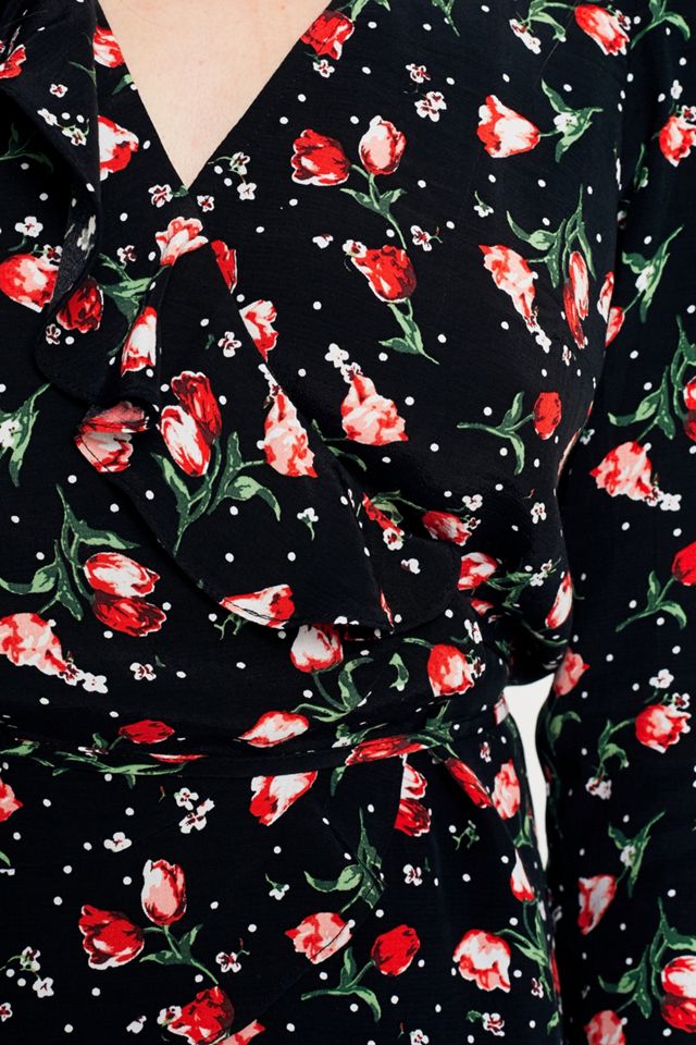 Pins & Needles Floral Ruffle Wrap Shirt #2