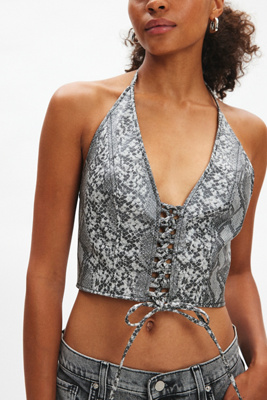 Teya Haut Halter en Simili Cuir en taille: XS - Silence + Noise - Modalova