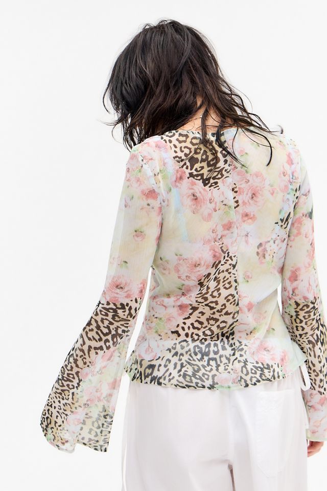 UO Phoebe Floral Animal Print Top #3