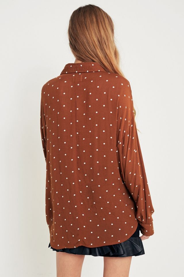 Pins & Needles Polka Dot Button-Down Top #3