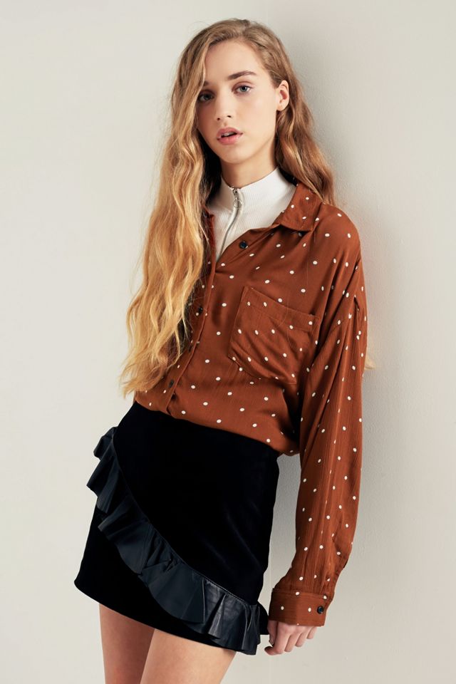 Pins & Needles Polka Dot Button-Down Top #4