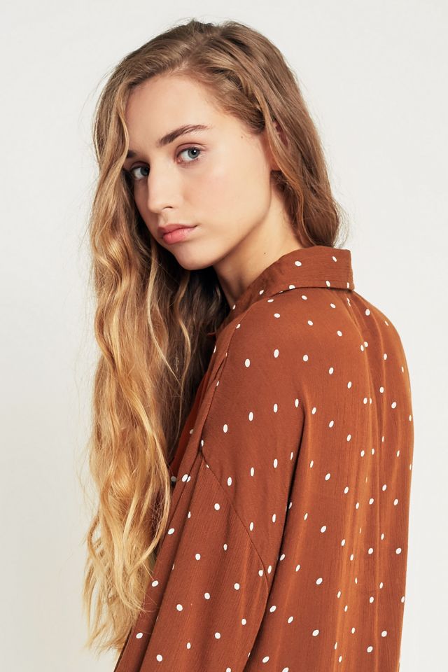 Pins & Needles Polka Dot Button-Down Top #5