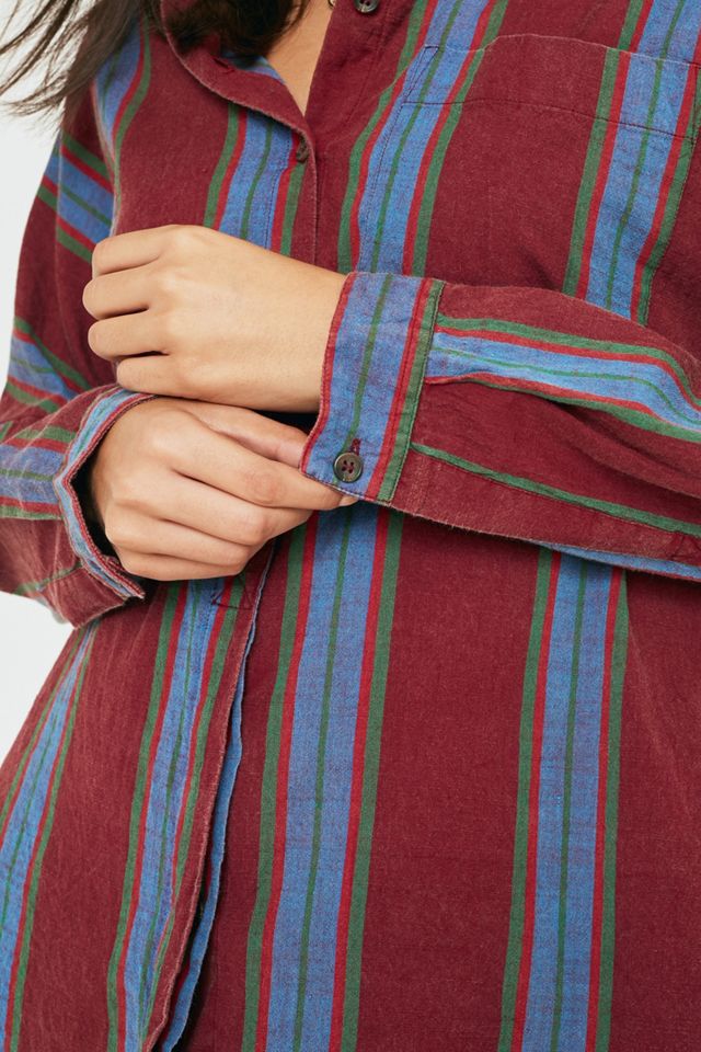 UO Maroon Stripe Button-Through Shirt #2
