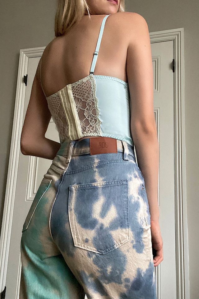 UO - Corset en dentelle et satin Ava vert menthe #1