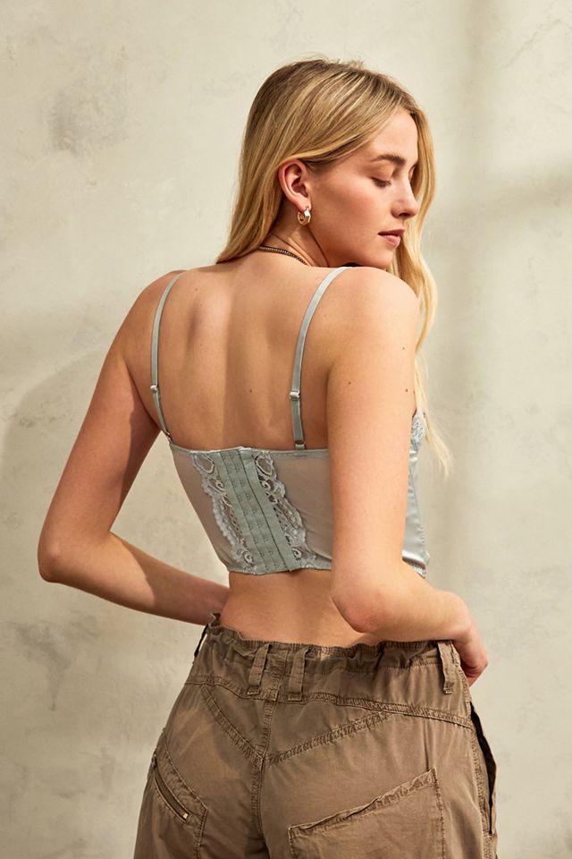 Haut corset en dentelle et satin UO Ava #2