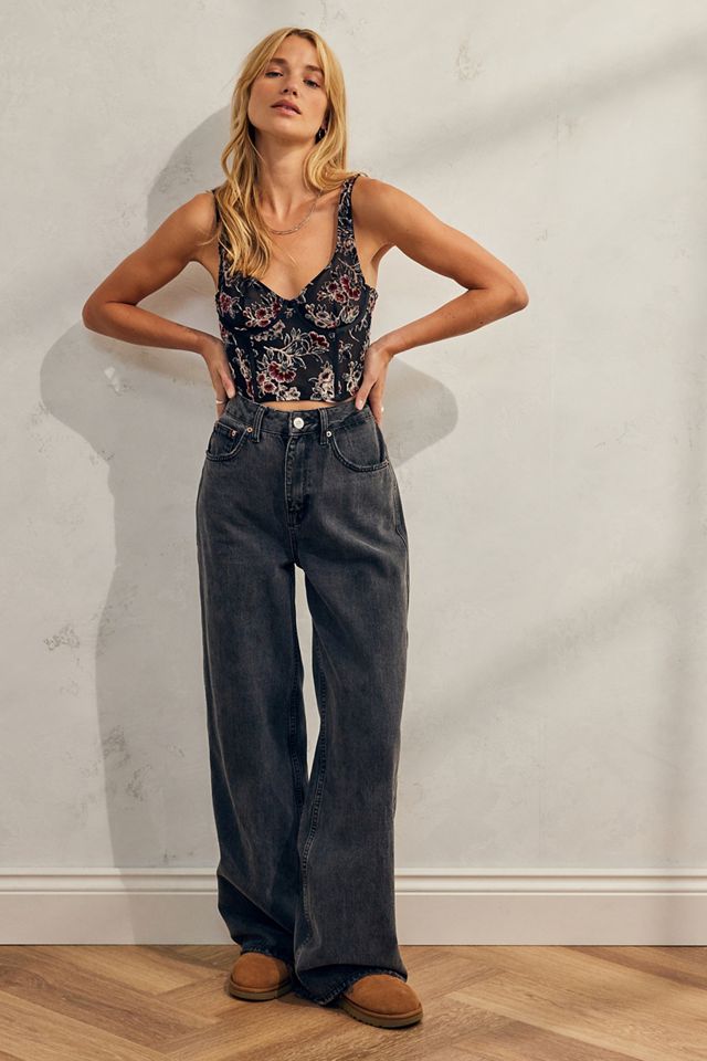 UO Bella Floral Burnout Mesh Corset Top #1