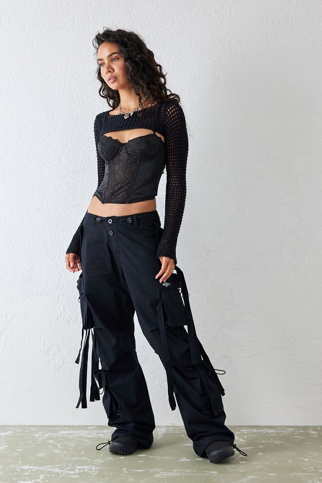 UO Ava Satin Lace & Corset Top #1