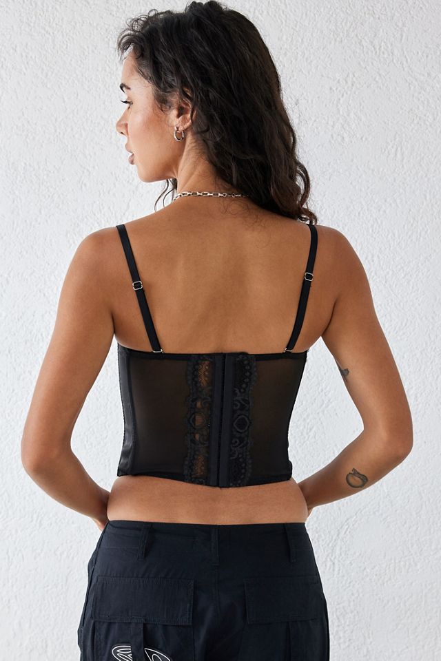 UO Ava Satin Lace & Corset Top #3
