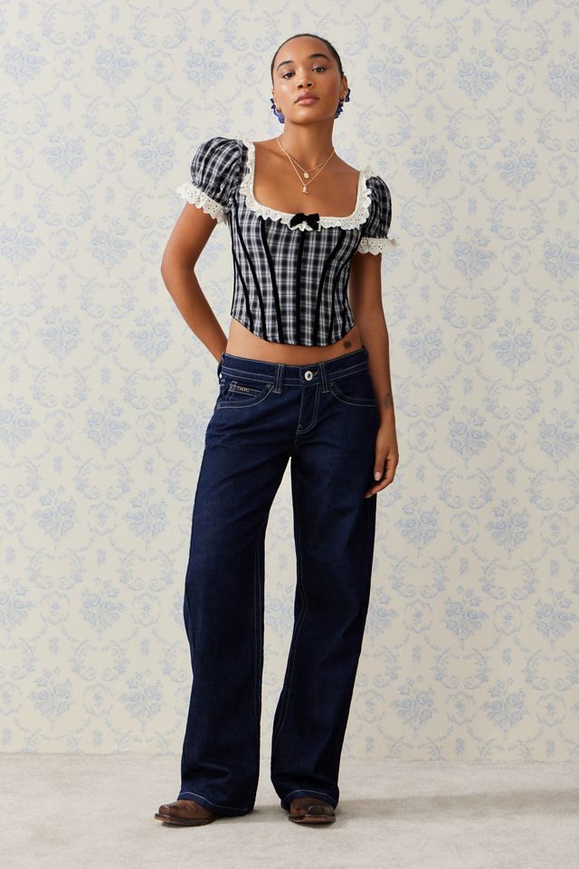 UO Clara Checked Corset  #1