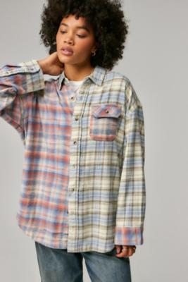 Dani Flannel Shirt - Light blue XS at Urban Outfitters - BDG - Modalova