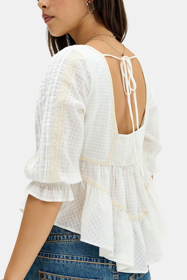 BDG Ameila Babydoll Check Top #3