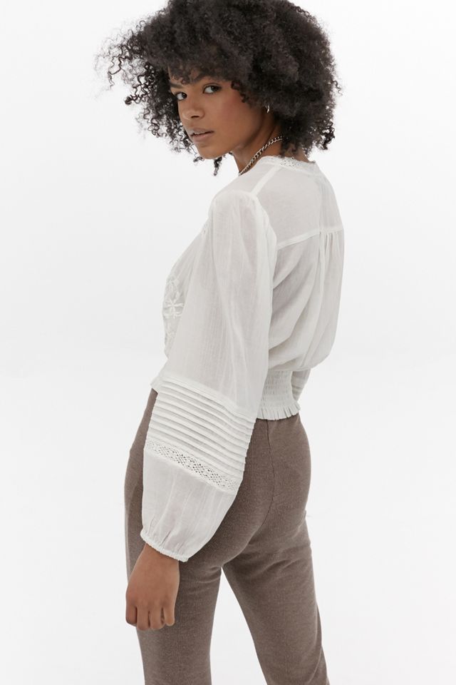 UO Serena Floral Broderie Blouse #1