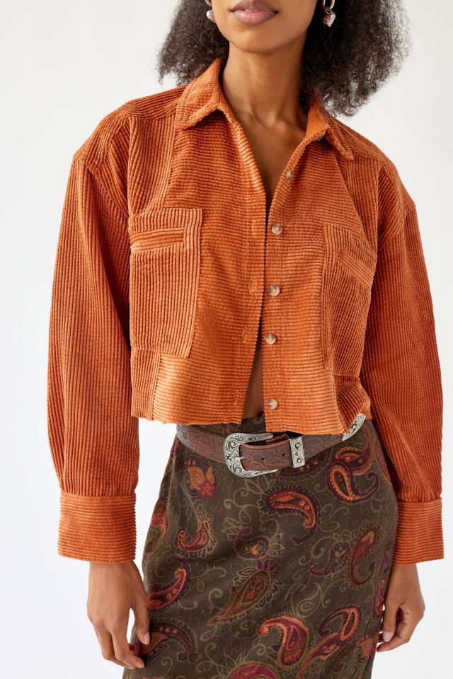 BDG Rodney Corduroy Cropped Button Down Shirt