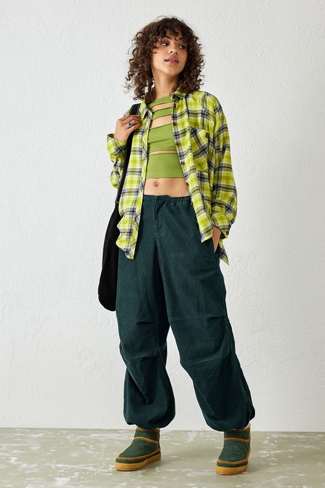 UO Lime Brendan Flannel Shirt #1