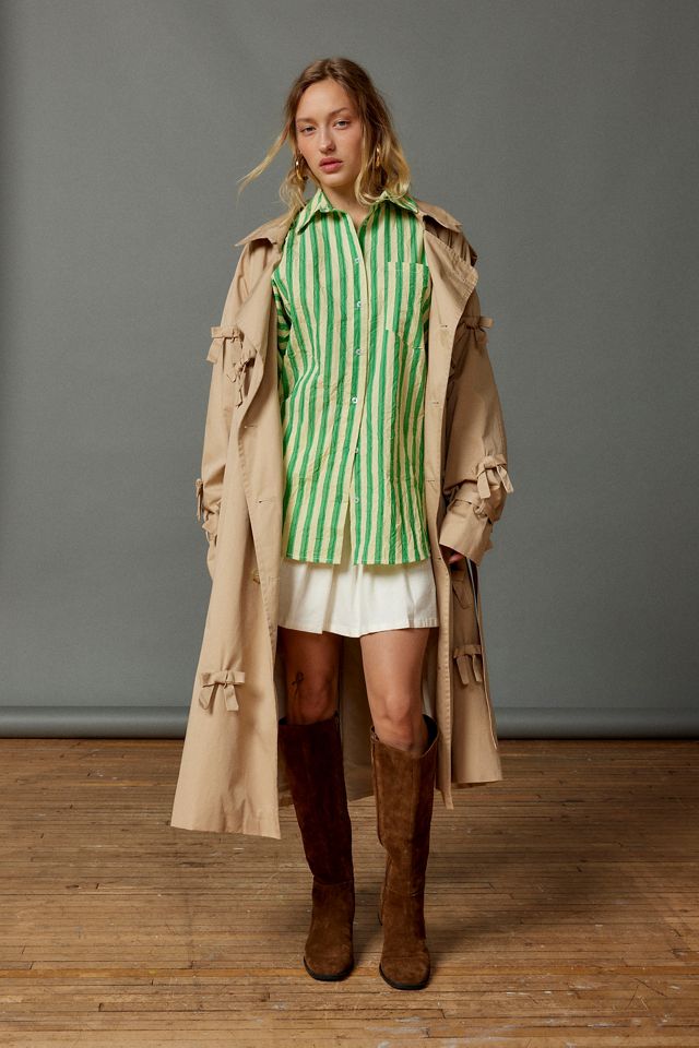 BDG Ryanne Crinkle Striped Shirt  #1
