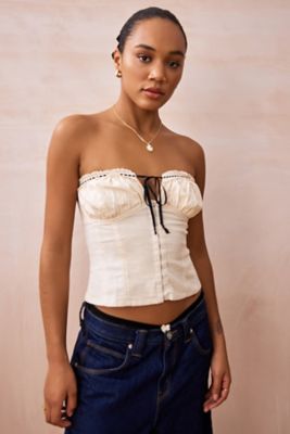 UO Haley Ponte Bandeau Corset Top