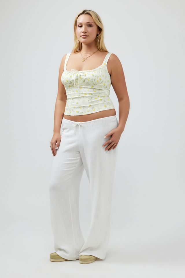 Kimchi Blue Lennon Lemon Print Linen Cami Top #6