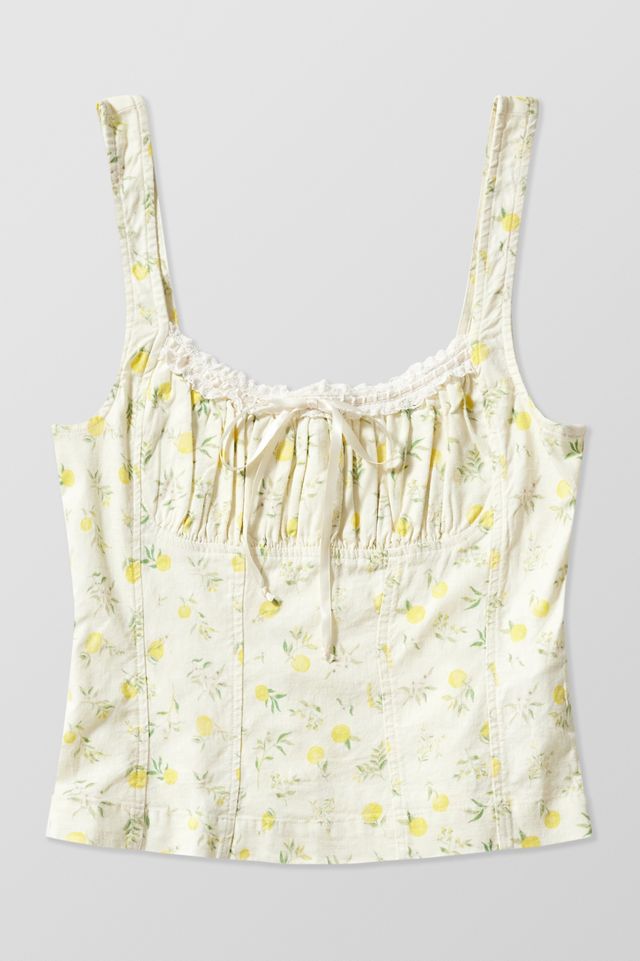 Kimchi Blue Lennon Lemon Print Linen Cami Top #7