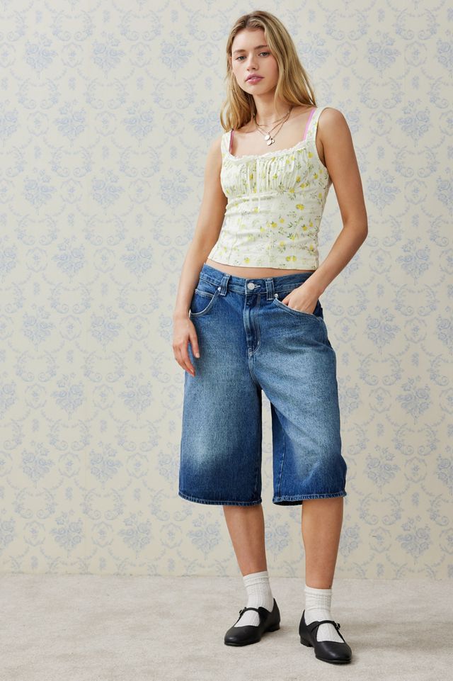 Kimchi Blue Lennon Lemon Print Linen Cami Top #2