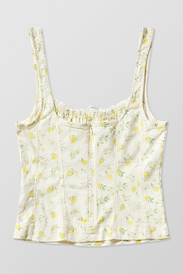 Kimchi Blue Lennon Lemon Print Linen Cami Top #8