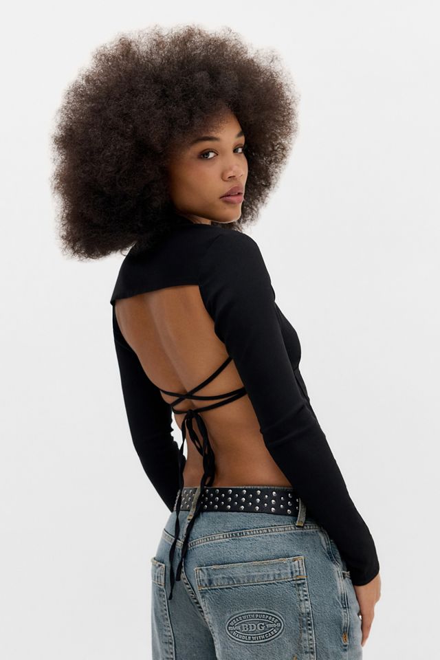 Silence + Noise Blake Backless Long Sleeve Top #1