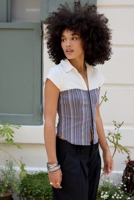Silence + Noise Fia Spot Mesh Top