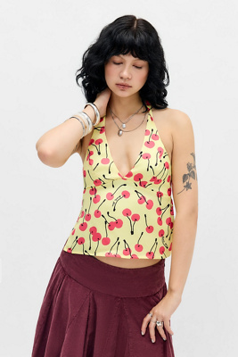 Kimchi Blue Miss Girl Halter Top - Yellow S at Urban Outfitters
