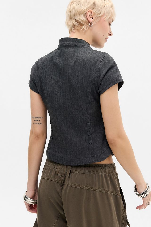 UO Laurna Double Button Blouse | Urban Outfitters UK