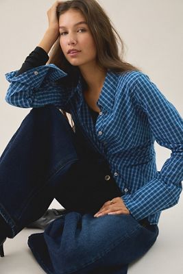 Camicia UO Leilani a Quadri Slim Taglio in Sbieco