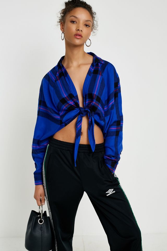 BDG Courtney Tie-Front Flannel Top #2