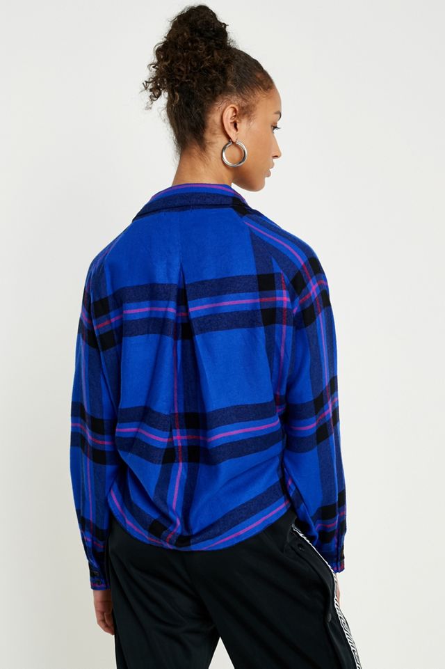 BDG Courtney Tie-Front Flannel Top #3