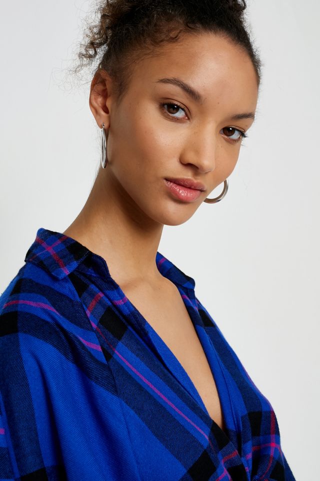 BDG Courtney Tie-Front Flannel Top #5