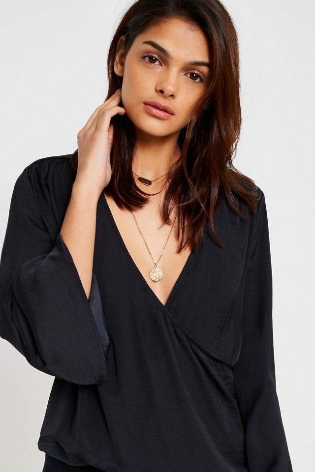UO Satin Wrap Blouse #2